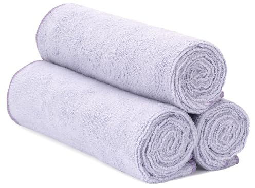 S&T INC. Microfiber Gym Towels, 3 Pack, 16 x 27, Purple