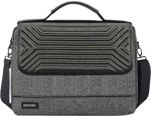 DOMISO 17,3 Pulgadas Impermeable Funda Protectora Bolsa Bandolera Maletin Compatible con Portátil/Tablet/Notebook/Ultrabook/Chromebook/HP Pavilion 17 Envy 17 / Dell Inspiron 17, Negro 1