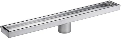 Sandy Beach Linear Shower Drain 500mm - Ideal Linear Shower Waste Solution, Stainless Steel Drain Channel, Tile Insert Shower Trap for Efficient Water Flow, Easy-to-Clean Floor Drainage - Silver 500mm