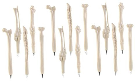 TEHAUX 1 Satz 15 Stück Knochen Kugelschreiber Halloween-gelstift Kugelschreiber in Schädelform Studenten Briefpapier Halloween Koreanische Version Weiß Plastik - Krankenschwester