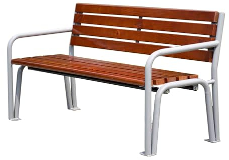 NRNQMTFZ Gartenbank Metall, Eisenbank Ruhebank für 2-3 Sitzer,Wetterfest Parkbank,Vintage Sitzbank mit Rückenlehne Armlehne für Garten, Balkon und Terrasse