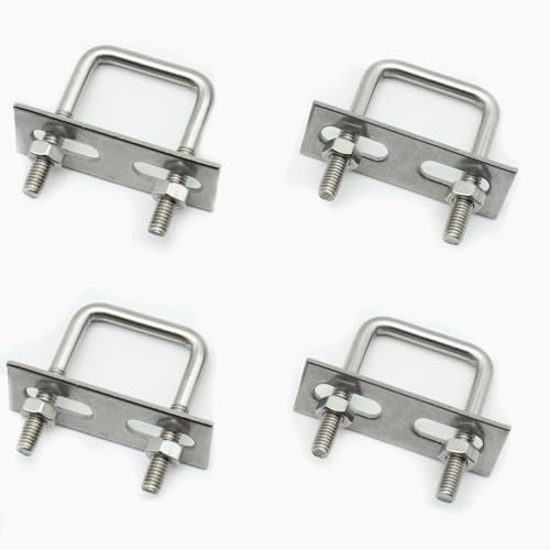 QYIMLI Abrazadera cuadrada de acero inoxidable con tuerca y placa para remolque de barco (M6 x 30 x 50)