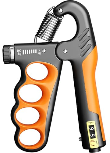 Grip Strength Trainer with Counter, Hand Gripper Strengthener, 11-220 Lbs Adjustable Resistance Grip Strengthener, Ideal for Sports, Fitness, Strength Training, Hand Therapy and Rehabilitation