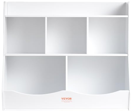 VEVOR Holz-Aufbewahrungsfach für Kinder, Spielzeug-Aufbewahrungsorganizer mit Bücherregal, 89 x 40 x 76 cm 5-Fächer-Spielzeugschrank, Kinderbuch- und Spielzeugregal für Kinderzimmer, Spielzimmer