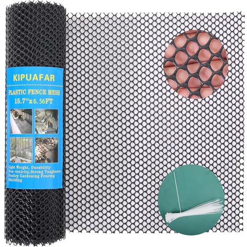 Black Plastic Chicken Wire Mesh Fencing 40CM*2M - Heavy Duty Hexagonal Poultry Netting, Snake Proof Barrier for Chicken Coops, Dog Kennels, Rabbit Hutches & Garden Security