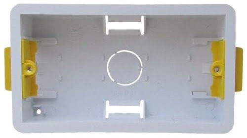 Dry Wall Back Box 2 Gang 47 mm Plastic Double Dry Lining Plasterboard Back Box 47mm Electrical Socket Switch Recessed Wall Pattress 47 mm - 1 Back box Pattress