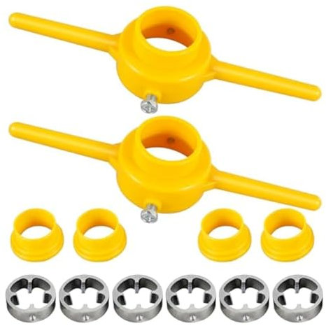 LOLPALONE 2 Sets Kunststoff-Rohrgewinde-Set, PVC-Rohreinfädler, Sanitär-Werkzeug-Set, Wasserrohr-Schneideisen aus Kunststoff, Gewindeschneider-Set