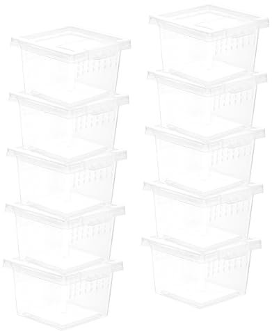 BESPORTBLE 10stücke Terrarium Für Reptilien Reptilien-futterbox Durchsichtige Behälter Zum Füttern Transparente Box Für Kleine Haustiere Spinnenterrarium Schneckenterrarium Froschterrarium Re
