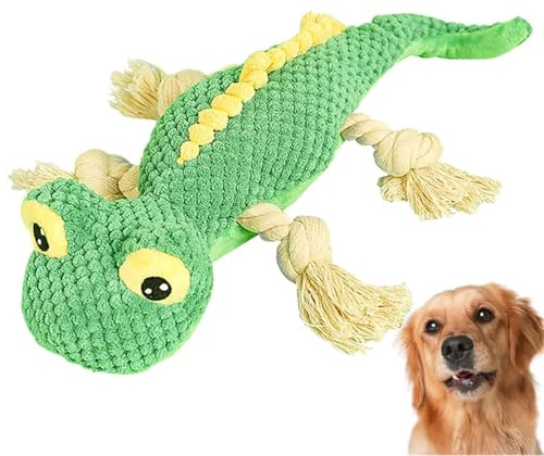 Taicols Lucertola Giocattolo per Cani - Peluche da Traino All'Aperto con Lucertole Ripieno