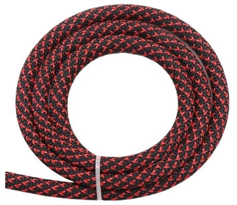 Cmis Kbei 1/2/3/5/10/20/30/50 m, isolierte PET-Geflechthülse, erweiterbar, hochdichter Kabelmantel, Schutzgeflecht für Drähte, 6 mm, Schwarz, Rot, 6 mm