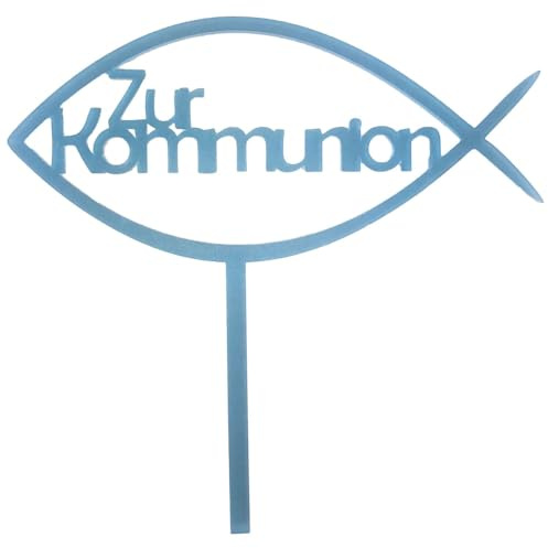 Cake-Topper Kommunion Blau Acryl 142 x 65mm Stärke 3mm