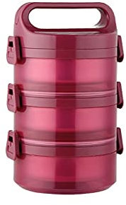 ETZRYSYB Lonchera apilable, 3 niveles de acero inoxidable, térmica, Bento, contenedor de almuerzo para adultos, adecuado para la familia, el trabajo, la escuela