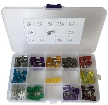 Movilideas Mini-Flachsicherungen, 2 A, 3 A, 5 A, 7,5 A, 10 A, 15 A, 20 A, 25 A, 30 A, 35 A, 40 A, 110 Stück
