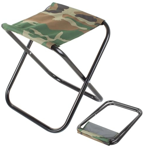 SteelMule Silla Taburete Plegable para Pesca, Camping, Caza, Montaña y Actividades al Aire Libre – Compacto y Ultraligero – Taburete portátil de Aluminio para Playa, Jardín, Senderismo, Acampada