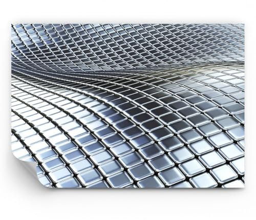 ARTTOR Papel pintado autoadhesivo Deluxe - Metal estera cromo aluminio - 150x105 cm - Fotomurales XXL Moderna Decorativos Murales Papel tapiz fotográfico Dormitorio Para la sala - WF4AA150x105-2574