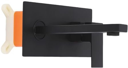 Czyurachel Robinet de lavabo encastré avec robinet mural - Robinet de salle de bain encastré - Montage mural - Noir