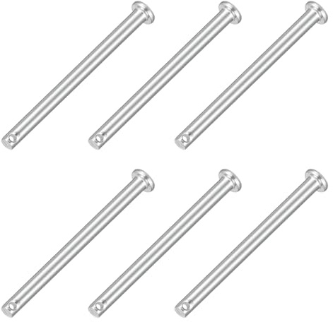 QUARKZMAN 6Pcs Perno A Occhiello M4 X 50mm Monoforo 304 Acciaio Inox Testa Piatta Perno Di Aggancio Per Chiusura Rimorchio Riparazioni Meccaniche Attrezzature Industriali