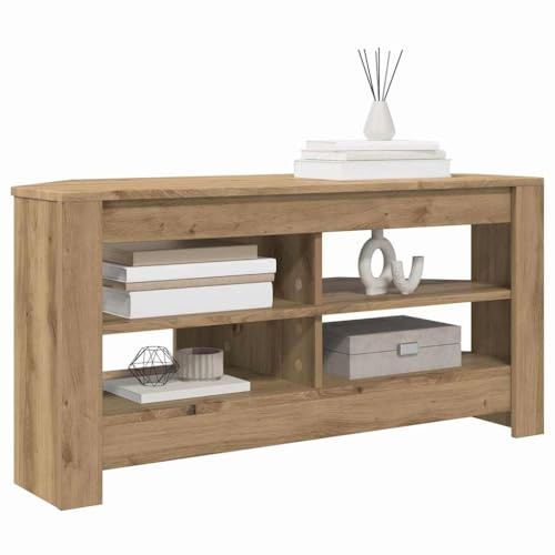 vidaXL HörnTVSkåp Artisan Ek 102 x 40,5 x 45 cm Konstruerat trä, Stilig, modern rektangulär hörnskåp, kompakt TV-ställning, funktionell förvaring för minimalistisk vardagsrum