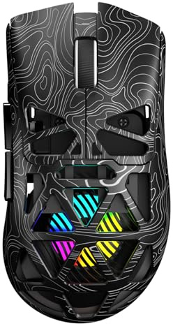 AULA SC620 Kabellose Gaming Maus,BT5.0/2.4G/USB-C,mit PixArt PAW3311-Sensor,12000DPI,8KHz,Feuertaste,7 Programmierbare Tasten,67g Leichtgewicht,400-mAh-Akku,RGB Gamer Maus für PC/Mac (Schwarz-L)