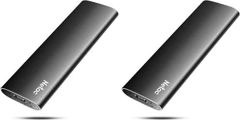Netac SSD Extern 500GB USB 3.2 Gen 2, Externe Festplatte SSD für Laptop, TV Aufnahmen, Mac, PS4, PS5, Xbox, Handy Android (USB C Aluminum) (Packung mit 2)
