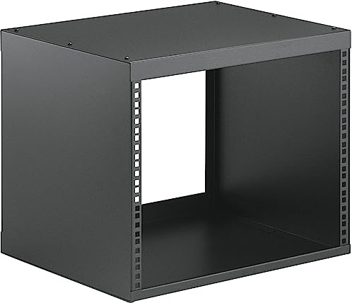 K&M 48240 Rack Schwarz Stahl – für 19 Zoll Equipment und 9 HE – sicherer Halt für Musik-und Elektro-Geräte