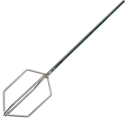 TrAdE shop Traesio Frusta in Acciaio ZINCATO per Miscelatore Pittura Colla Malta Lunghezza 40 CM