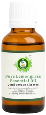 R V Essential Reines Zitronengras Ätherische Öl 100ml (3.38 Unzen) - Zitronengras (100% reiner und natürlicher Dampf destilliert) Pure Lemongrass Essential Oil