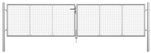 vidaXL Gartentor Verzinkter Stahl 415 x 75 cm Silber