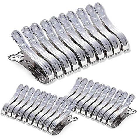 Serviette De Plage Clips Inoxydable 30 Pièces Grande Pince à Linge Antidérapant Pince à Linge Acier Inoxydable Clips De Serviette Résistant Au Vent pour Couverture Serviette Vêtements Chaussettes