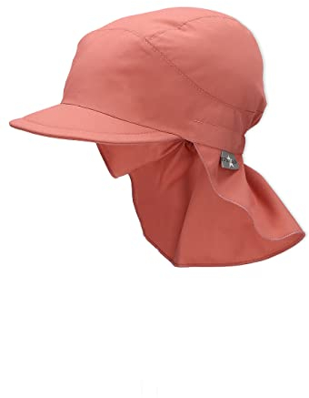 Sterntaler Schirmmütze Nacken Basic - Unisex Baby- und Kinder Mütze mit Nackenschutz - UV-Schutz 50+ Hut aus Popeline (Bio) - leichte Sommer Kopfbedeckung mit Gummiband - rosenholz, Größe 49
