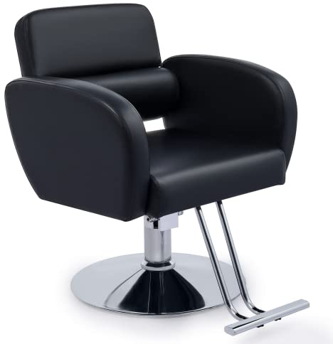 CO-Z Fauteuil de Coiffure Professionnelle Hydraulique à 360 Degrés de Rotation, Chaise de Barbier de Salon Classique, Fauteuil de Coiffeur Réglable en Hauteur pour Coiffeurs et Spas de Beauté