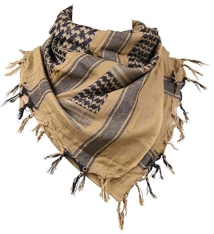 blntackle76 Großer Shemagh-Schal, arabischer Militär, taktischer Wüstenschal, Pali-Tuch 110 x 110 cm, 100% Baumwolle, für Männer und Frauen