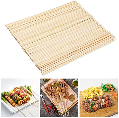 Juego de 400 Pinchos de Bambu para Barbacoa, Pinchos Morunos de Madera Natural, Brochetas para Barbacoa, Palitos de madera para BBQ, Frutas y Manualidades, 25cm
