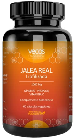 Jalea Real Pura Liofilizada 1000 mg con Vitamina C, ginseng y Própolis | Aumenta la Energía y Vitalidad | Reduce el Cansancio y la Fatiga | Refuerza el Sistema Inmunitario | Sin Azúcar