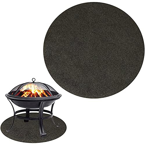 Bekasa Tapis de Protection Rond pour Foyer 68 cm pour Patio, Herbe, terrasse et béton,Sol, Camping, arrière-Cour,Tapis Ignifuge, 27 Tapis de Foyer, Portable Extérieur Tapis Brasero