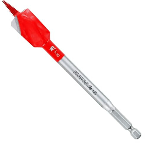 Diablo Demo Demon Spade Bit for Nail-Embedded Wood - 7/8 Diameter, 6 Length, 1/4 Hex Shank - DSPD4040