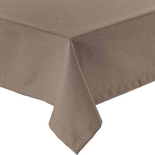 Erwin Müller Tischwäsche, Tischdecke Uni, Madrid Taupe Größe 130x200 cm - angenehme, weich fließende Qualität, mit hochwirksamer Fleckschutzausrüstung, bügelleicht (weitere Farben, Größen)