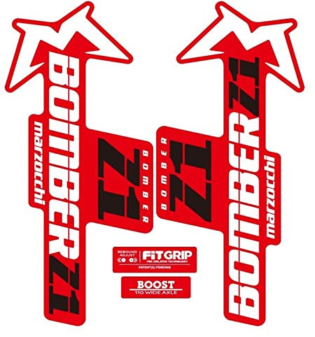 Fahrradgabelaufkleber B.O.M.B.E.R Z1 Gabelaufkleber Mountainbikeaufkleber Fahrradpersönlichkeit Modifizierte wasserdichte Custom (Color : White red)