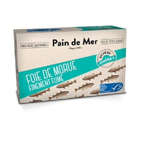 FOIE DE MORUE BIO FINEMENT FUMÉ 120G, PAIN DE MER, UNITÉ