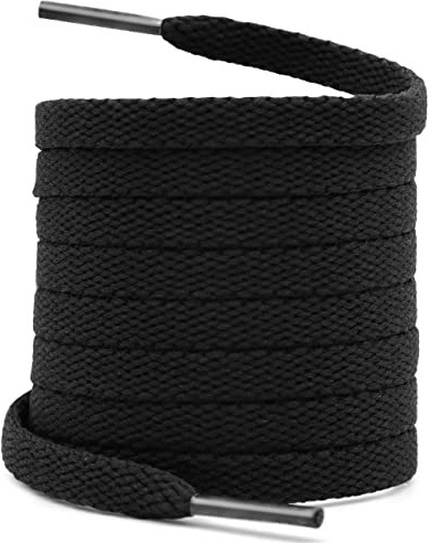 WEGOODZF Sneaker Polyester Flach Schnürsenkel: Ersatz 8MM Breit Schuhbänder