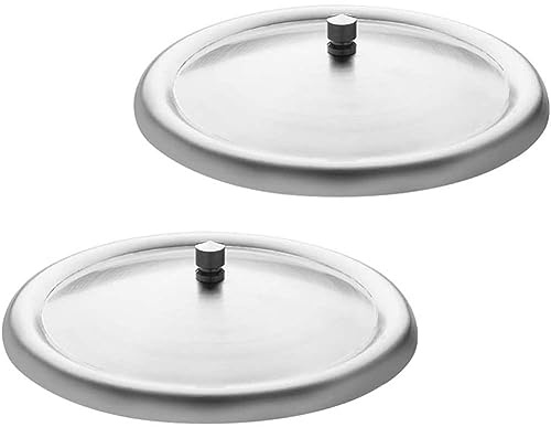 2 Packs Stainless Steel Cup Lids Reusable Metal Cup Cover Home Drink Cup Lid Coffee Mug Cover Tea Glass Drink Cover for Home Coffee Kitchen 8.5CM