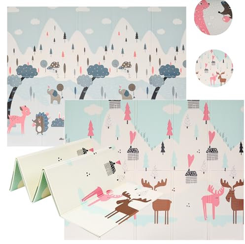 COIL Alfombra de juegos para bebé, alfombra de gateo para bebé, plegable, alfombra de juegos para niños, alfombra de juegos para exteriores, manta para gatear, resistente al agua, alfombrilla de