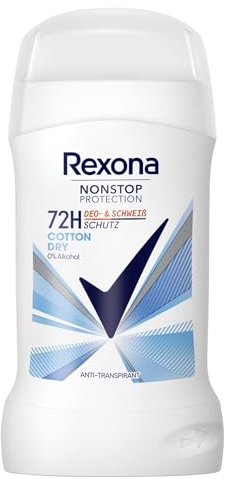 Rexona Nonstop Protection Deo Stick Cotton Dry Anti Transpirant mit 72 Stunden Schutz vor Schweiß und Körpergeruch 50 ml