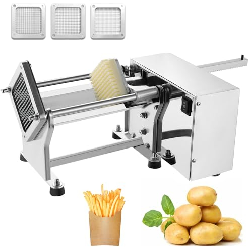 RSPPPJQ Máquina cortadora de Patatas Fritas, cortadora eléctrica, cortadora automática de Patatas con Hoja de 6 mm, 9 mm y 13 mm, for Uso en restaurantes de Cocina Industrial Comercial