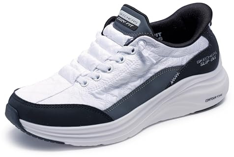 Skechers Damen Contour Foam Sneaker, White Mesh Black Duraleather Leather Gray Tri, 39 EU