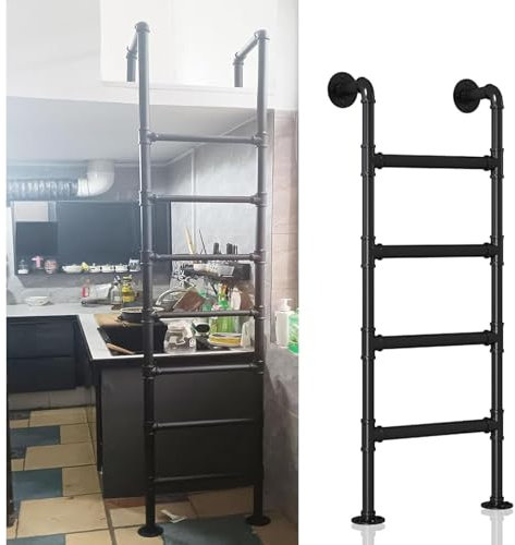 An der Wand montierte Metallleiter für Hochbetten, Dachbodentreppen und Kellerausstiegsleitern, Feuerleiter für die Sicherheit im Notfall zu Hause, platzsparende Aufstiegsleitern, Tragkraft