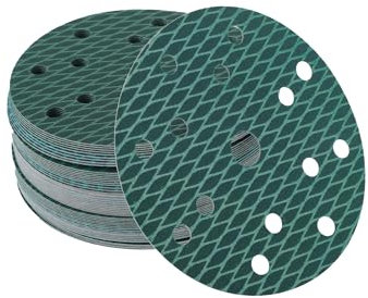 VekAuto 50 Pz Dischi Abrasivi, 6 Pollici 15 Fori 240 Grana adesivo Carta Vetrata Universale per Metallo, Riparazione Automobilistica Durabilità e Flessibilità Carta Alluminio Blu