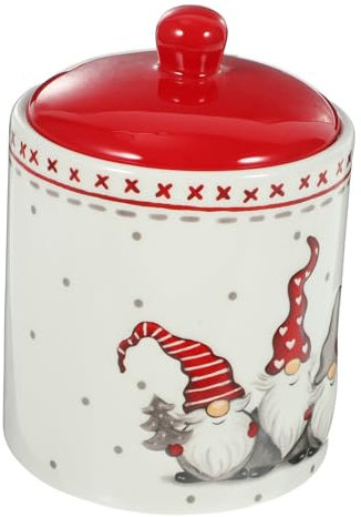 PHENOFICE Keramischer Weihnachts-keksglasbehälter Mit Luftdichtem Deckel Runder Aufbewahrungstopf Für Süßigkeiten Cerealien Und Snacks Kreatives Für Weihnachtszeit Und Festliche