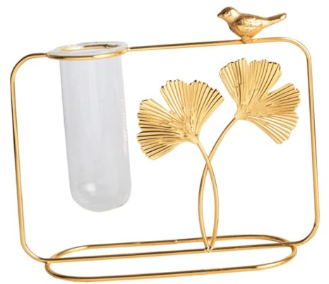 Cabilock Hydroponische Glasvase Ginkgo Blatt Design Transparentes Glas Pflanzvase für Wohnkultur Tischdekoration