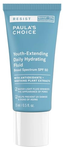 Paula's Choice RESIST Anti Age Crème de Jour SPF 50 - Crème Solaire Hydratante pour Visage - Eliminé les Points Noirs, Anti Rides avec Vitamine E - Peaux Mixtes à Grasses - 15 ml
